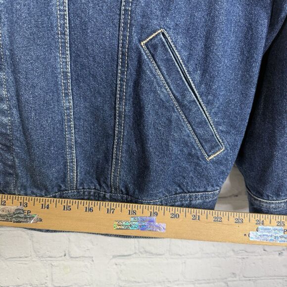 Tommy Hilfiger Trucker Jean Jacket Women Plus 2X Denim Cotton Western Cowboy - Picture 9 of 11